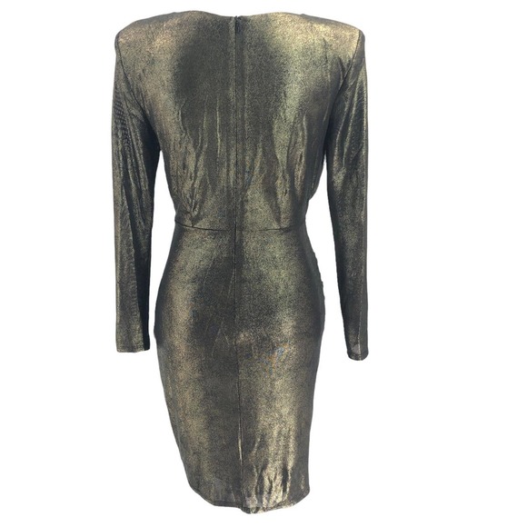 ASTR the Label NWOT Womens Size Small Ruched Mini Dress Gunmetal Gold Going Out - Picture 2 of 9